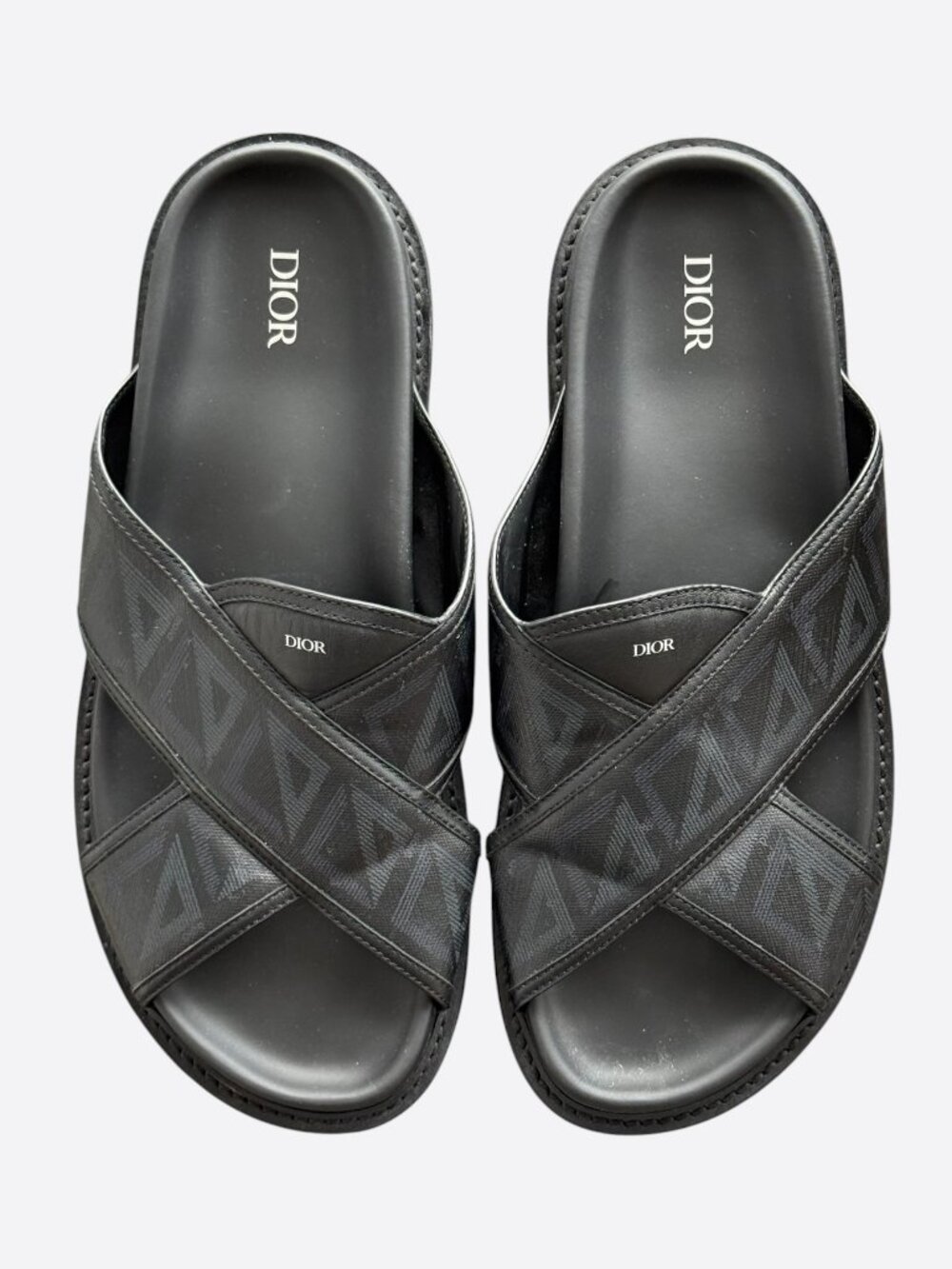 Dior Black CD Diamond Logo Alias Sandals